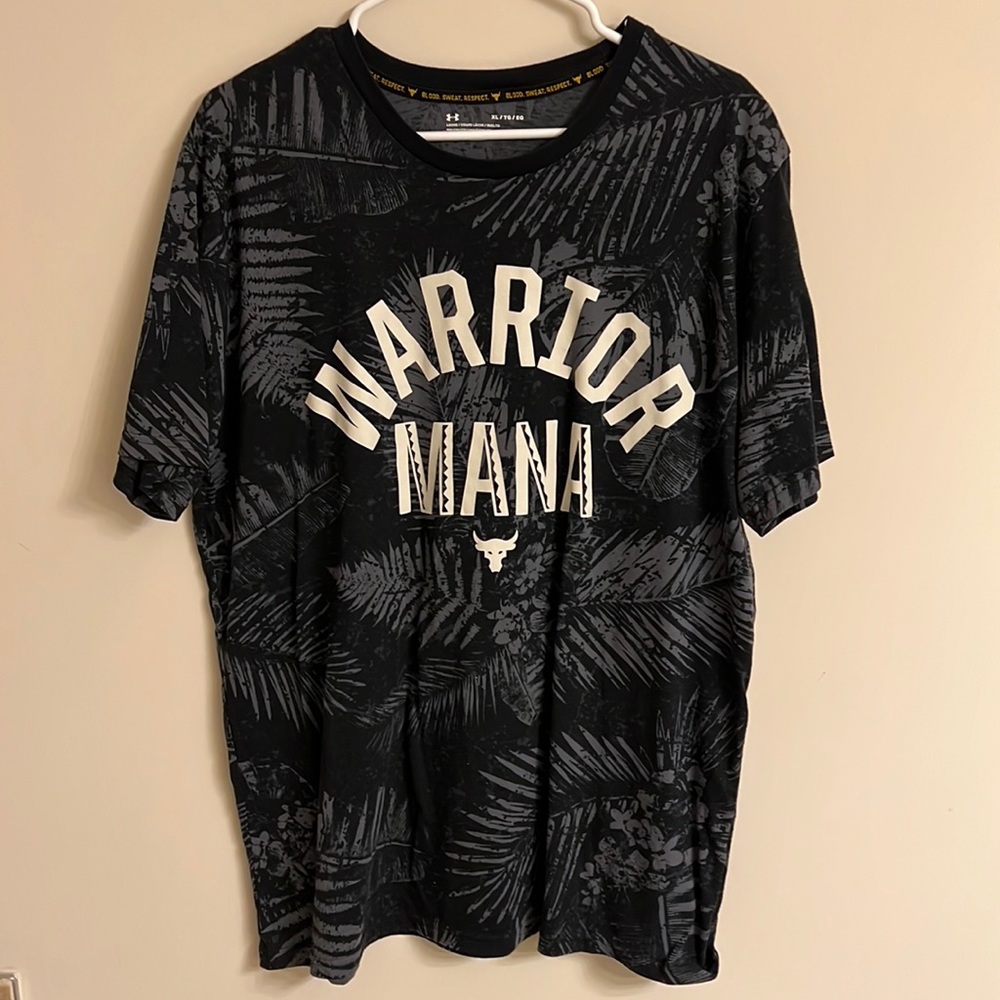 Mens Project Rock Warrior Mana Black Shirt SZ XL Loose
